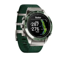 ساعت هوشمند گارمین مدل MARQ Golfer (Gen 2) with pine green Jacquard-weave nylon watch strap