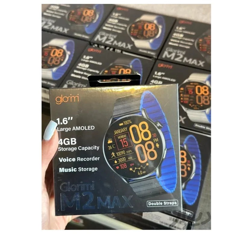 ساعت هوشمند گلوریمی مدل SAY NEW PACK MAX 2 M دارای قابلیت های قابلیت مکالمه از طریق بلوتوث، پشتیبانی از زبان فارسی در منو و سیستمعامل بند سیلیکون