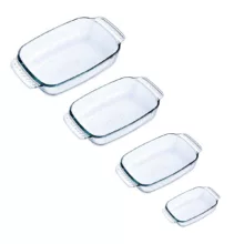 ظرف پخت پیرکس مدل مستطیل مجموعه 4 عددی