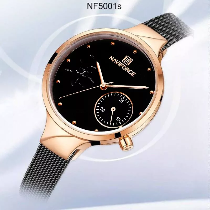 ساعت مچی عقربه ای زنانه نیوی فورس مدل N F 5001 S B B