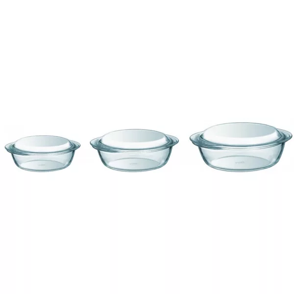 ظرف پخت پیرکس مدل borosilicate مجموعه سه عددی