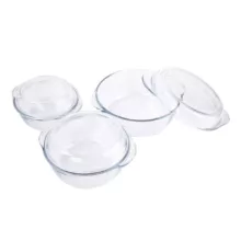 ظرف پخت پیرکس مدل borosilicate مجموعه سه عددی