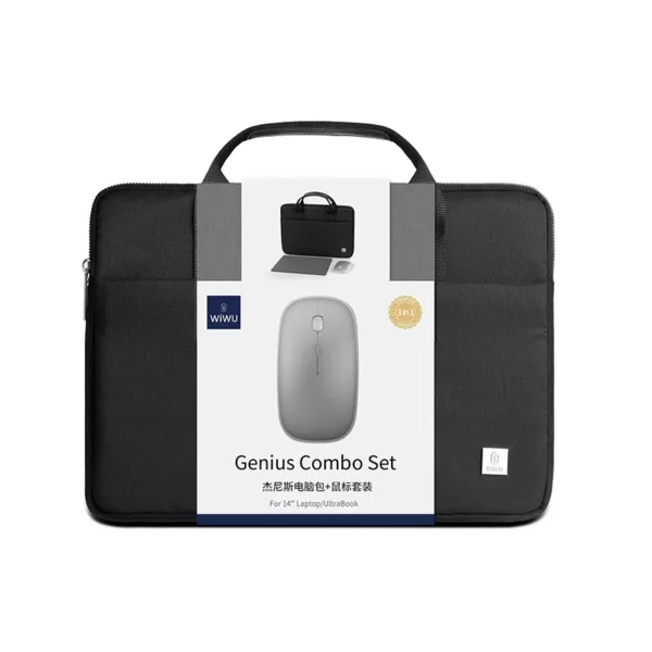 کیف لپ تاپ ویوو مدل wiwu Genius COMBO SET Laptop BAG مناسب برای لپ تاپ 14.1 تا 15.6 اینچی به همراه ماوس