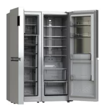 یخچال فریزر دوقلو 36 فوت دیپوینت مدل MasterPro-NRD15 S با ارتفاع 1800، پهنای 1200 و عمق 63 سانتی متر، میزان مصرف انرژی A+، دارای 5 طبقه در یخچال و 7 طبقه در فریزر، دارای سیستم نوفراست