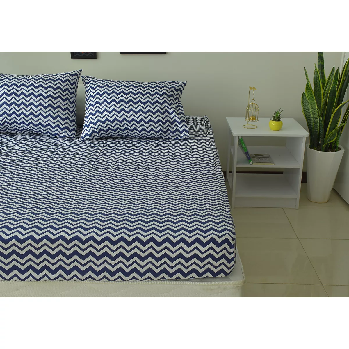 سرویس ملحفه بومرنگ مدل ZigzagC-160 دونفره 3 تکه