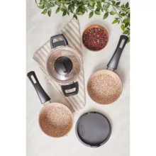 سرویس پخت و پز 5 پارچه کاراجا مدل Bio Granit Wood Stone Mini کد 153.03.08.3538