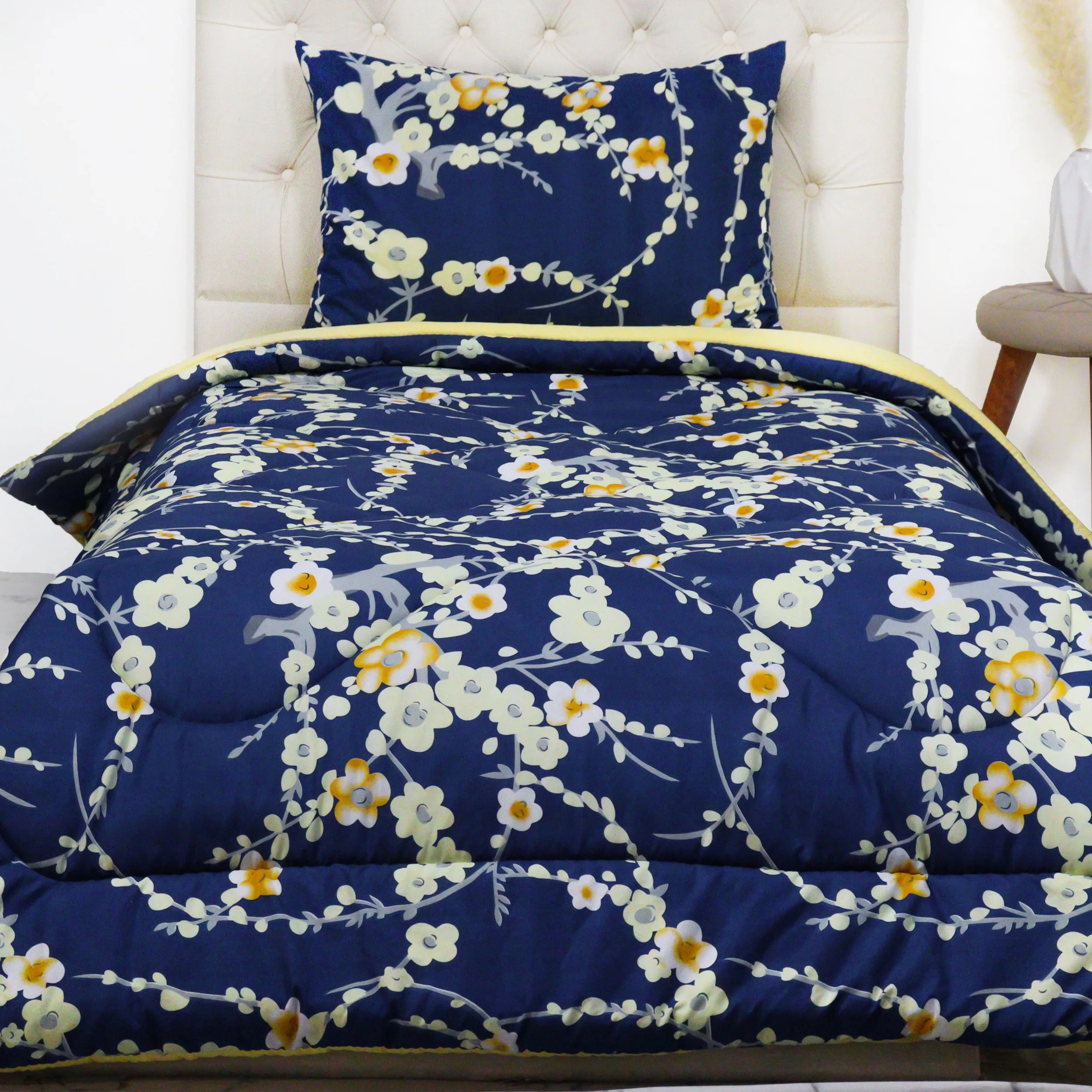 سرویس خواب مانیکاهوم طرح Azargoon plus سرمه‌ای یکنفره سه تکه