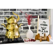 ست کتری و قوری کروپ مدل استند چوبی کد FGH-800