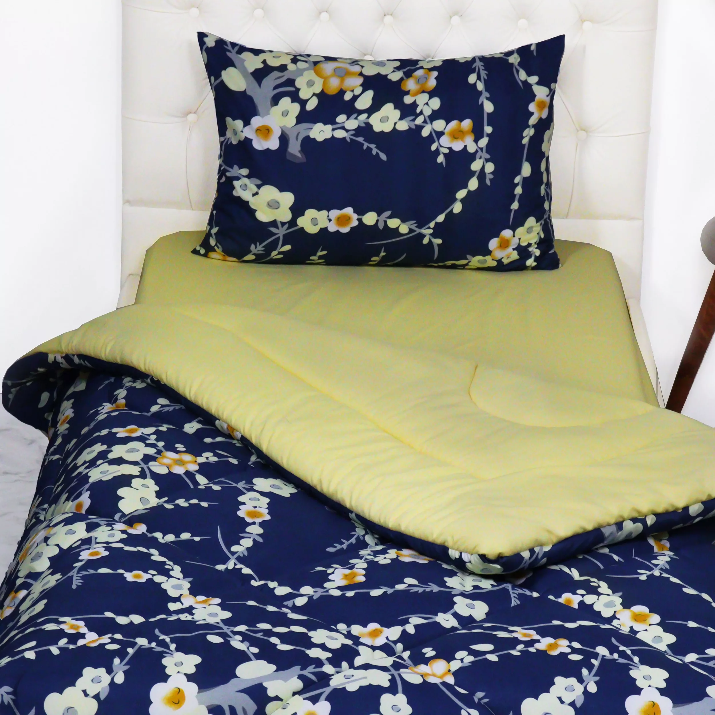 سرویس خواب مانیکاهوم طرح Azargoon plus سرمه‌ای یکنفره سه تکه