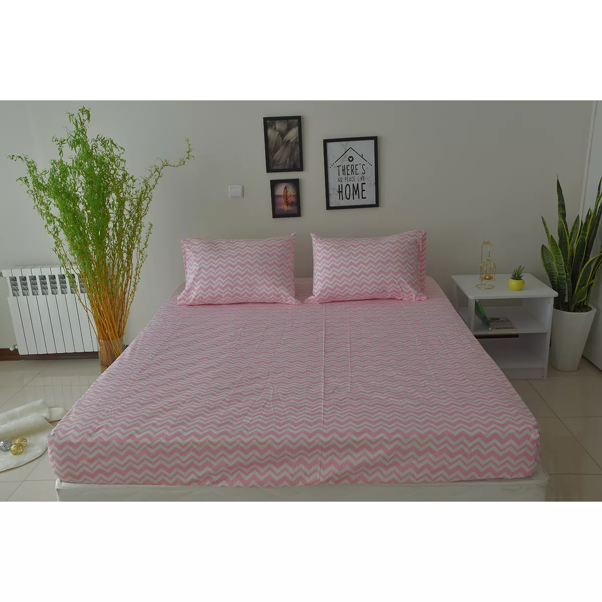 سرویس ملحفه بومرنگ مدل ZigzagC-160 دونفره 3 تکه