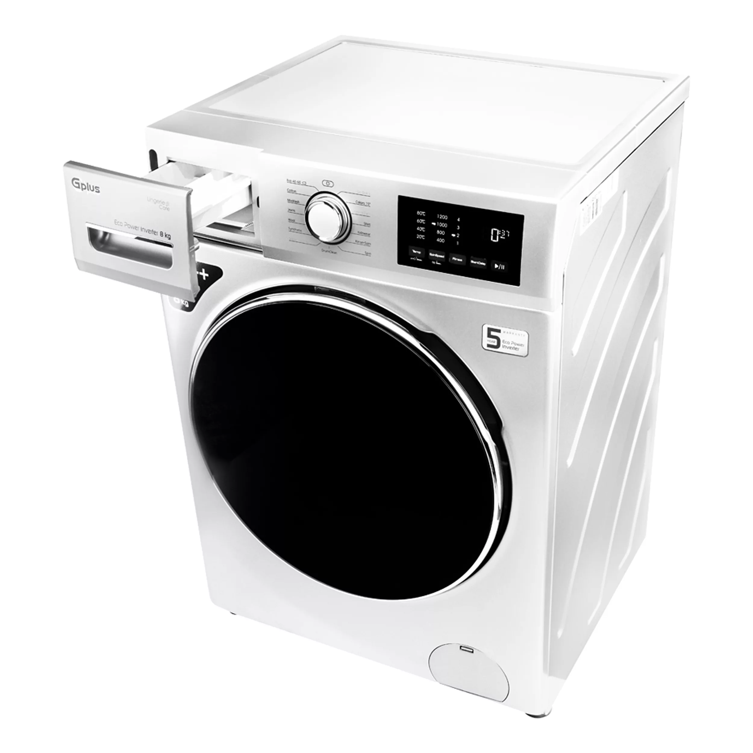 ماشین لباسشویی اتوماتیک جی پلاس مدل GWM-M822W ظرفیت 8 کیلوگرم