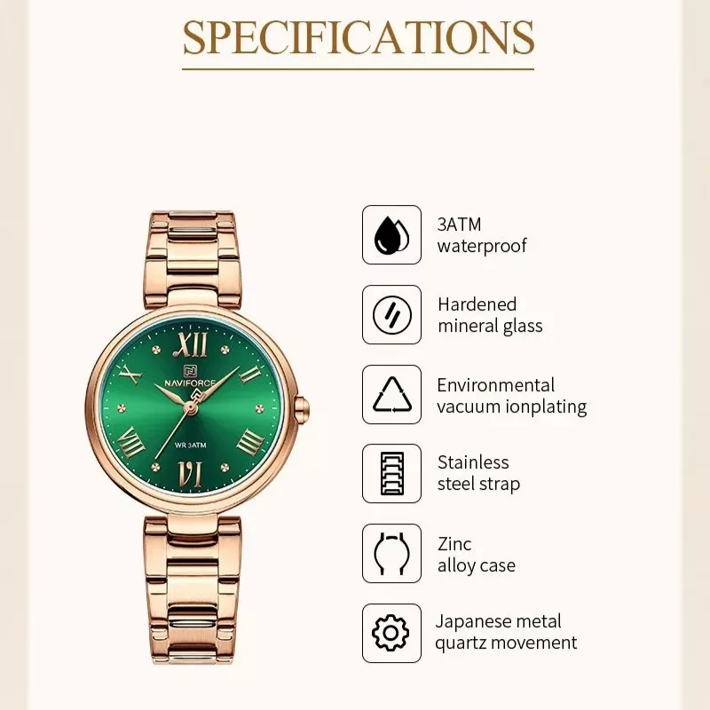 ساعت مچی عقربه ای زنانه نیوی فورس مدل NF5030