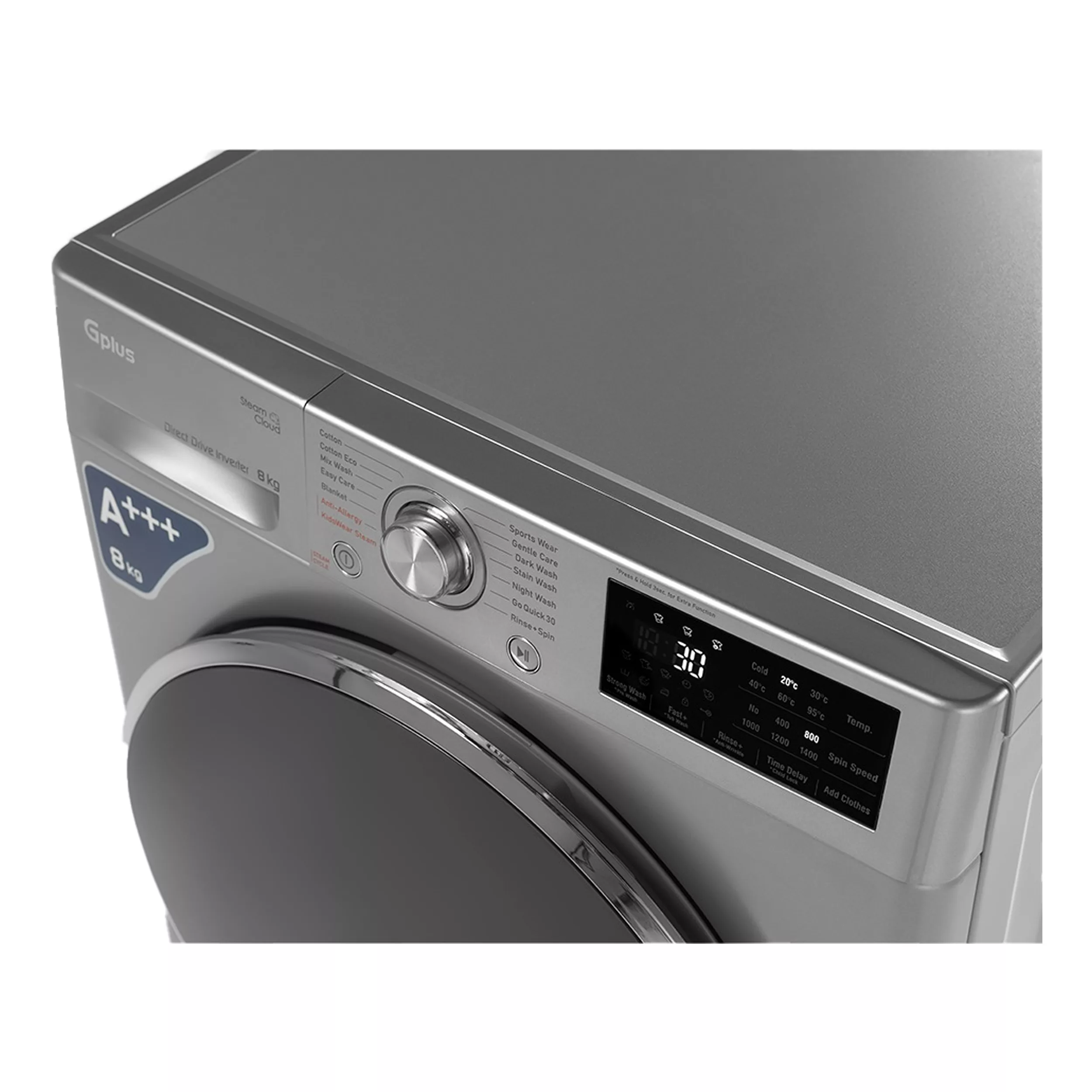 ماشین لباسشویی اتوماتیک جی پلاس مدل GWM-M880S ظرفیت 8 کیلوگرم