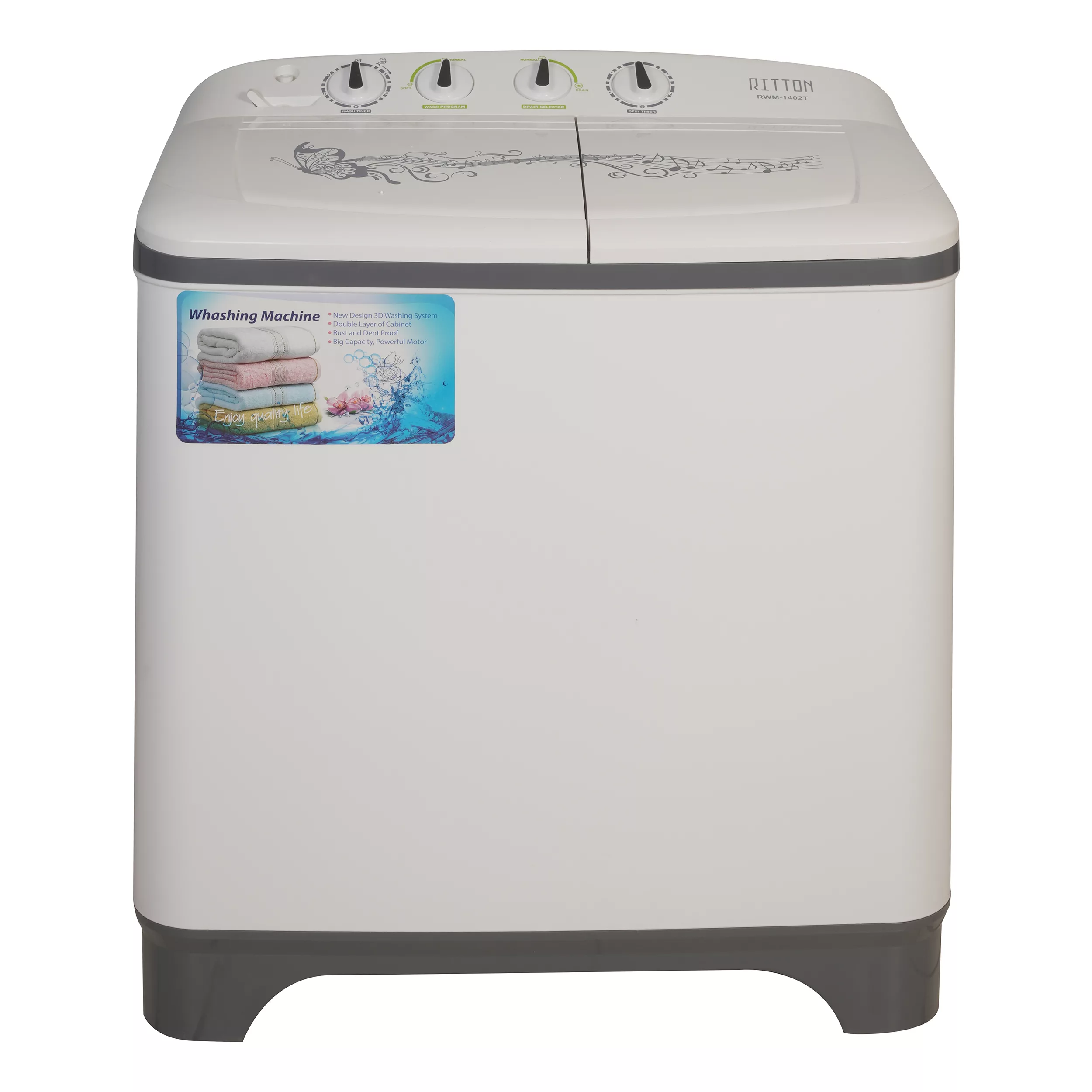 ماشین لباسشویی نیمه اتوماتیک ریتون مدل RWM-1402 T ظرفیت 14 کیلوگرم