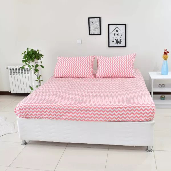 سرویس ملحفه بومرنگ مدل Zigzag-160 دونفره 3 تکه