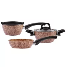 سرویس پخت و پز 5 پارچه کاراجا مدل Bio Granit Wood Stone Mini کد 153.03.08.3538