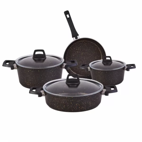 سرویس قابلمه 7 پارچه کاراجا مدل Biogranit Blackgold