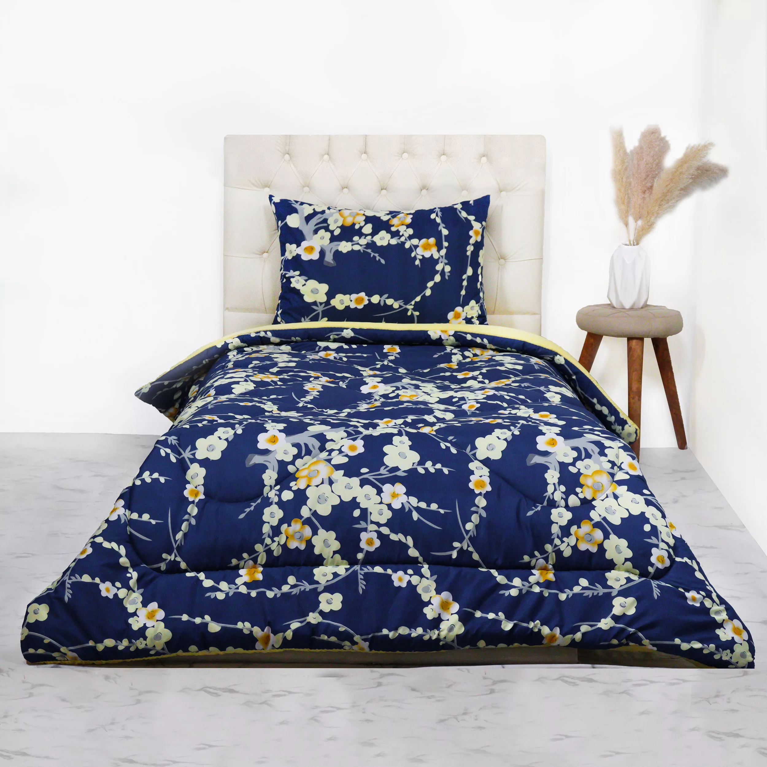 سرویس خواب مانیکاهوم طرح Azargoon plus سرمه‌ای یکنفره سه تکه