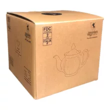 قوری چینی زرین ایران مدل چهار ترک 5 یاس درجه عالی