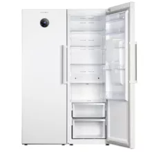 یخچال فریزر دوقلو 40 فوت پاکشوما مدل RTRA-RTFA 900 W، دارای فیلتر تصفیه آب و یخساز اتوماتیک، با ارتفاع 187، پهنای 146 و عمق 59 سانتی متر، میزان مصرف انرژی A+، دارای 5 طبقه در یخچال و 4 کشو در فریزر