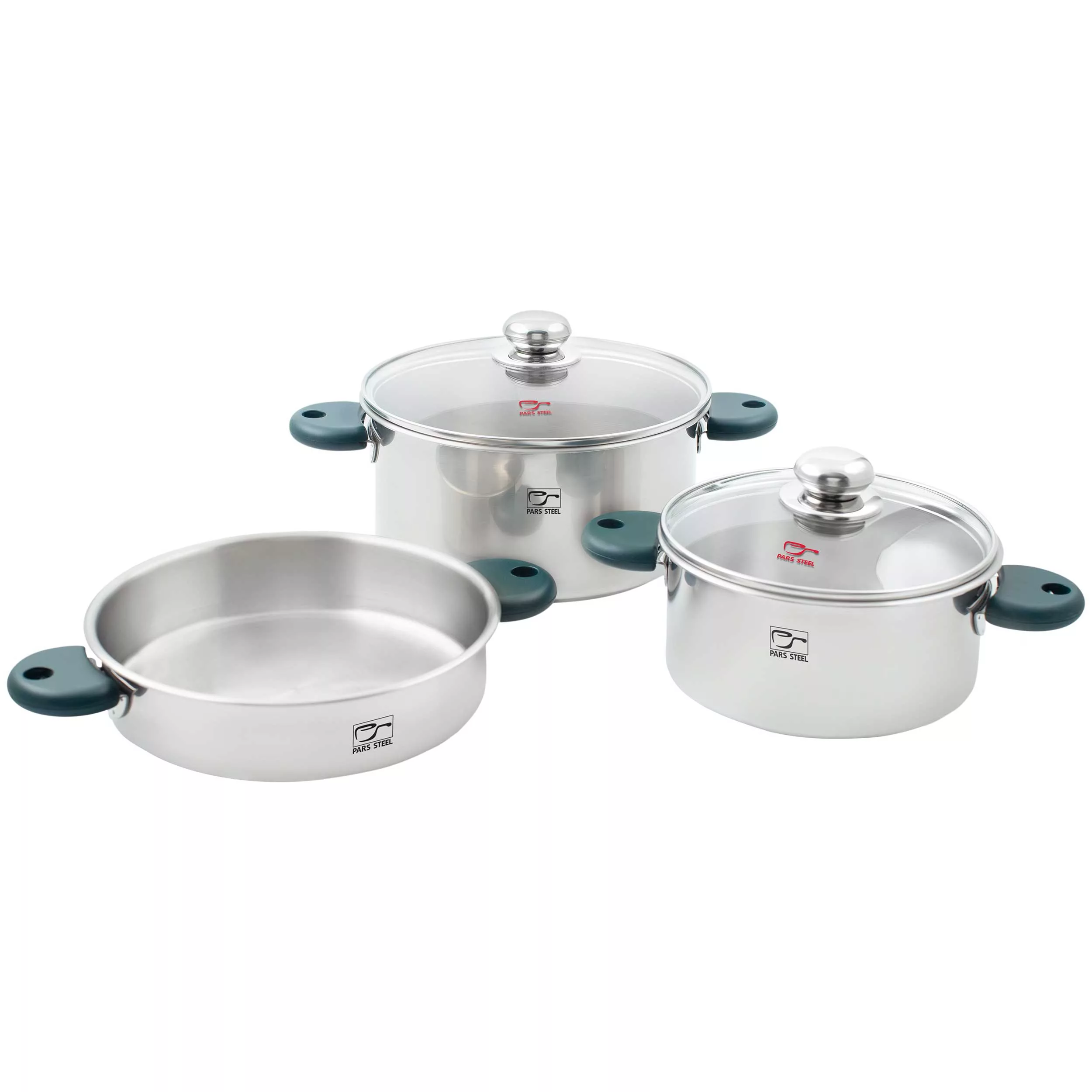 سرویس پخت و پز 5 پارچه پارس استیل مدل رایکا سه لایه