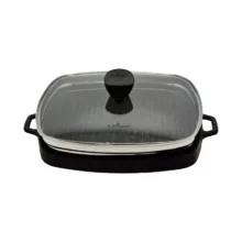 تابه گریل یونیک مدل مربع درب دار سایز 32 کد 6009 مجموعه 3 عددی