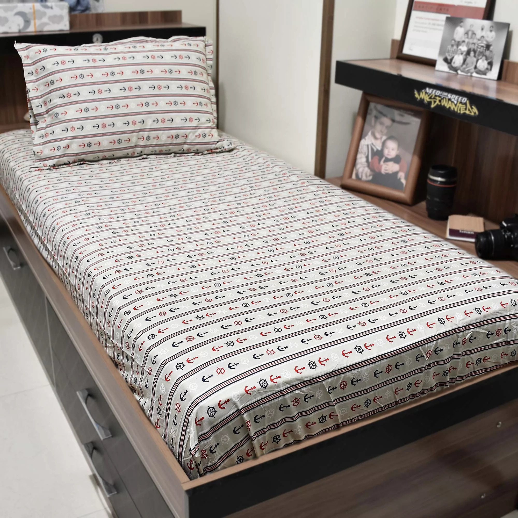 سرویس ملحفه بومرنگ مدل TiRah-90 یک نفره 2 تکه