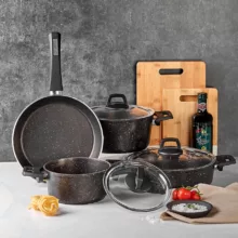 سرویس قابلمه 7 پارچه کاراجا مدل Biogranit Blackgold