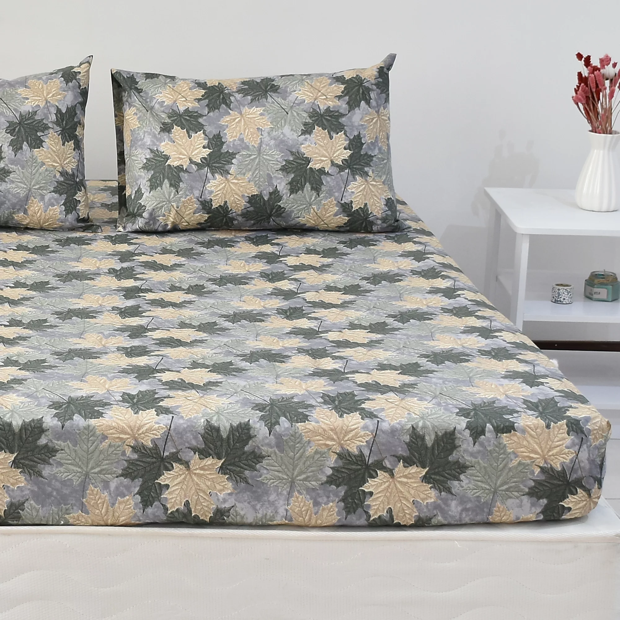 سرویس ملحفه بومرنگ مدل Maple-120 یکنفره 2 تکه