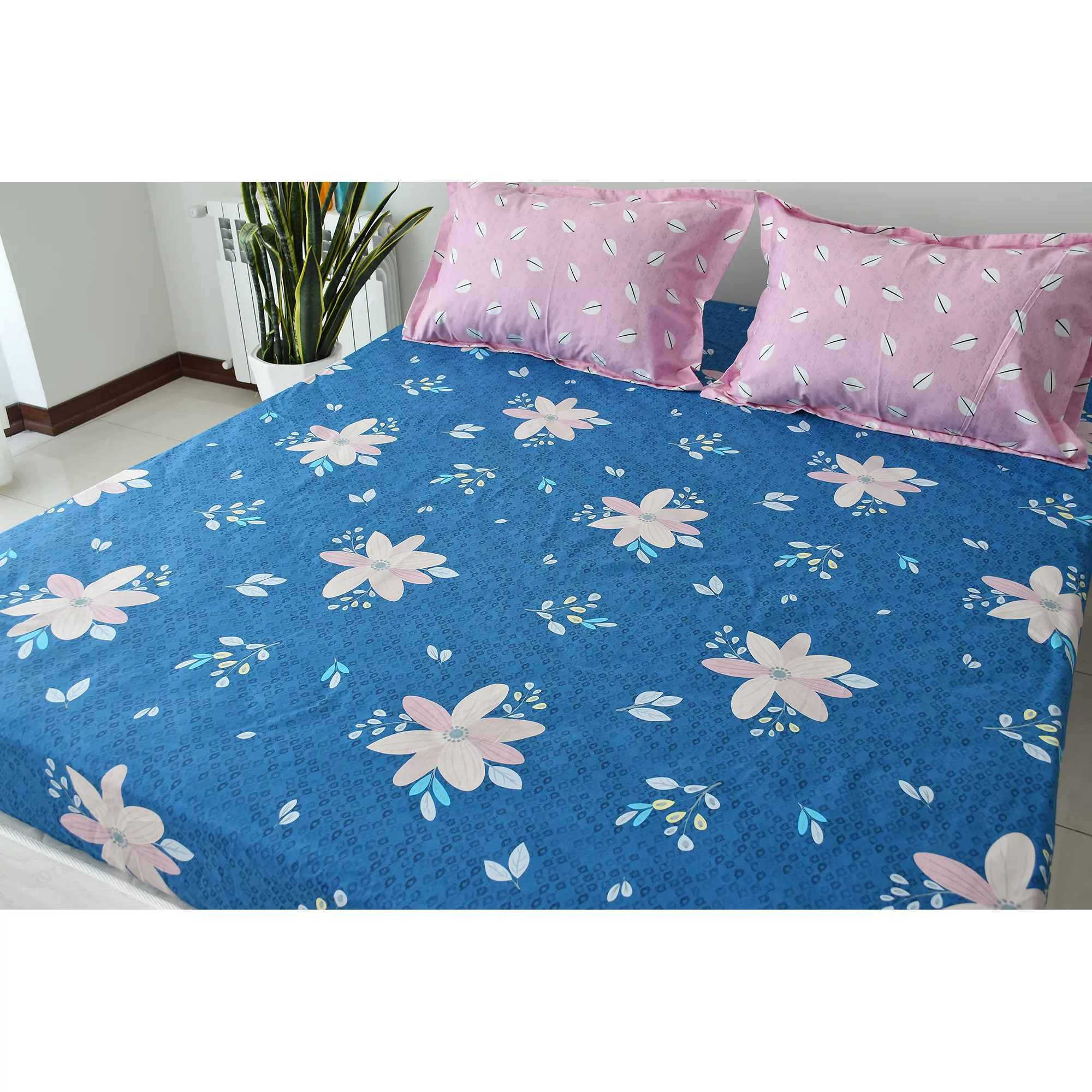 سرویس ملحفه بومرنگ مدل Flora-160 دونفره 3 تکه