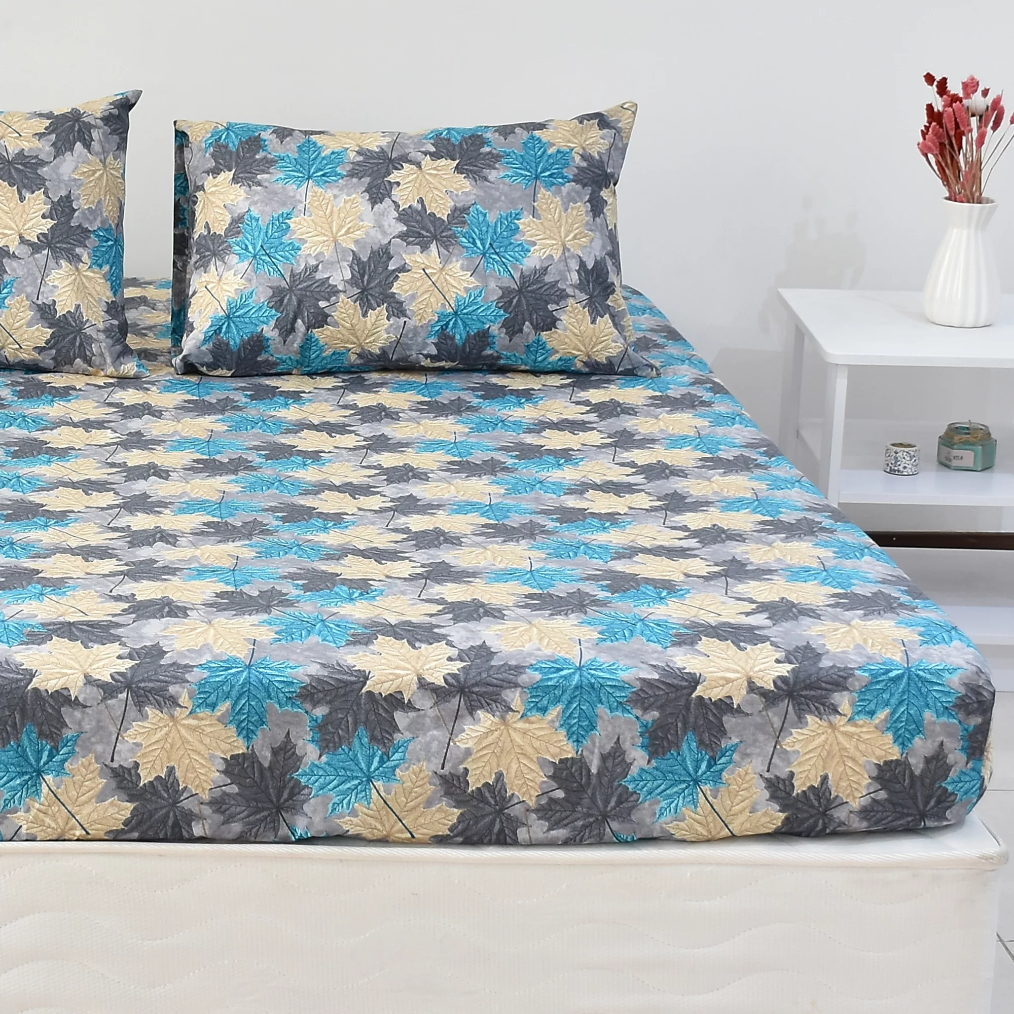 سرویس ملحفه بومرنگ مدل Maple-120 یکنفره 2 تکه