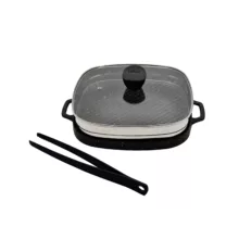 تابه گریل یونیک مدل مربع درب دار سایز 32 کد 6009 مجموعه 3 عددی
