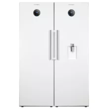 یخچال فریزر دوقلو 40 فوت پاکشوما مدل RTRA-RTFA 900 W، دارای فیلتر تصفیه آب و یخساز اتوماتیک، با ارتفاع 187، پهنای 146 و عمق 59 سانتی متر، میزان مصرف انرژی A+، دارای 5 طبقه در یخچال و 4 کشو در فریزر