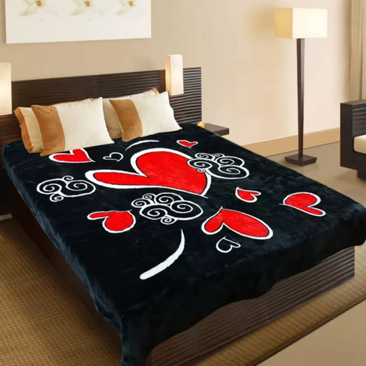 پتو گلبافت مدل قلبی سایز 160×220 سانتی متر