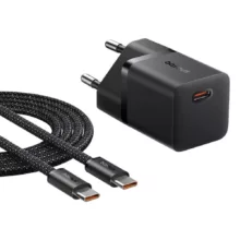 شارژر دیواری 25 وات بیسوس مدل GaN5 mini به همراه کابل تبدیل تایپ سی