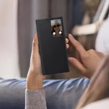 کیف کلاسوری سامسونگ مدل Clear View Cover مناسب برای گوشی موبایل سامسونگ Galaxy S22 Ultra
