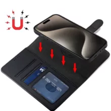 کیف کلاسوری اچ دی دی طرح چرمی مگ سیف مدل LUXURY مناسب برای گوشی موبایل اپل IPHONE 15 promax