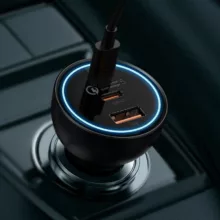 شارژر فندکی 100 وات باسئوس مدل TZCCZM-0G به همراه کابل USB-C