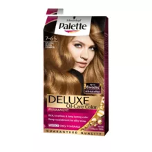 کیت رنگ مو پلت سری DELUXE شماره 65-7 حجم 50 میلی لیتر رنگ دارچینی طلایی