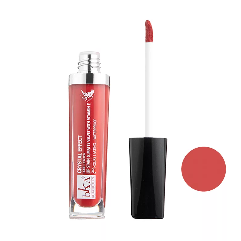 رژ لب مایع بکا کد LG263334 مجموعه 3 عددی به همراه کیف لوازم آرایش کد KK