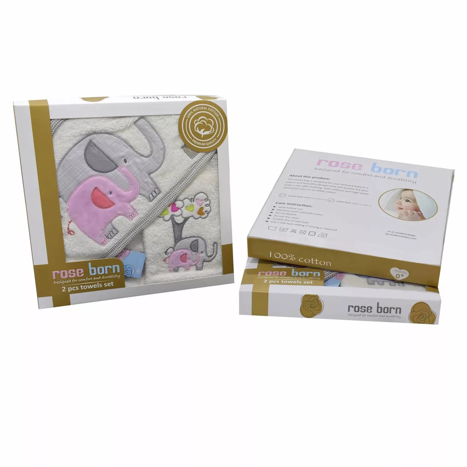 ست حوله دوتکه رزبورن مدل FAMILY LOVE GIRL