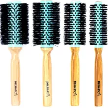 برس گرد حرارتی دسته بامبو سایز 40، 53، 63 و 73 میلی متری دلگان مدل W02-000001 بسته 4 عددی