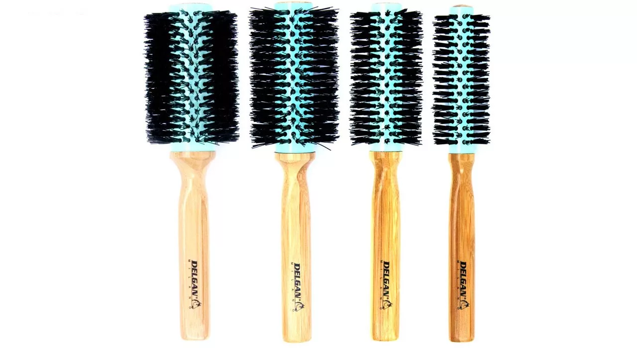 برس گرد حرارتی دسته بامبو سایز 40، 53، 63 و 73 میلی متری دلگان مدل W02-000001 بسته 4 عددی