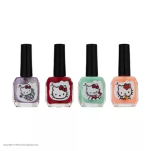 لاک ناخن کریستال دایموند مدل HELLO KITTY بسته 4 عددی
