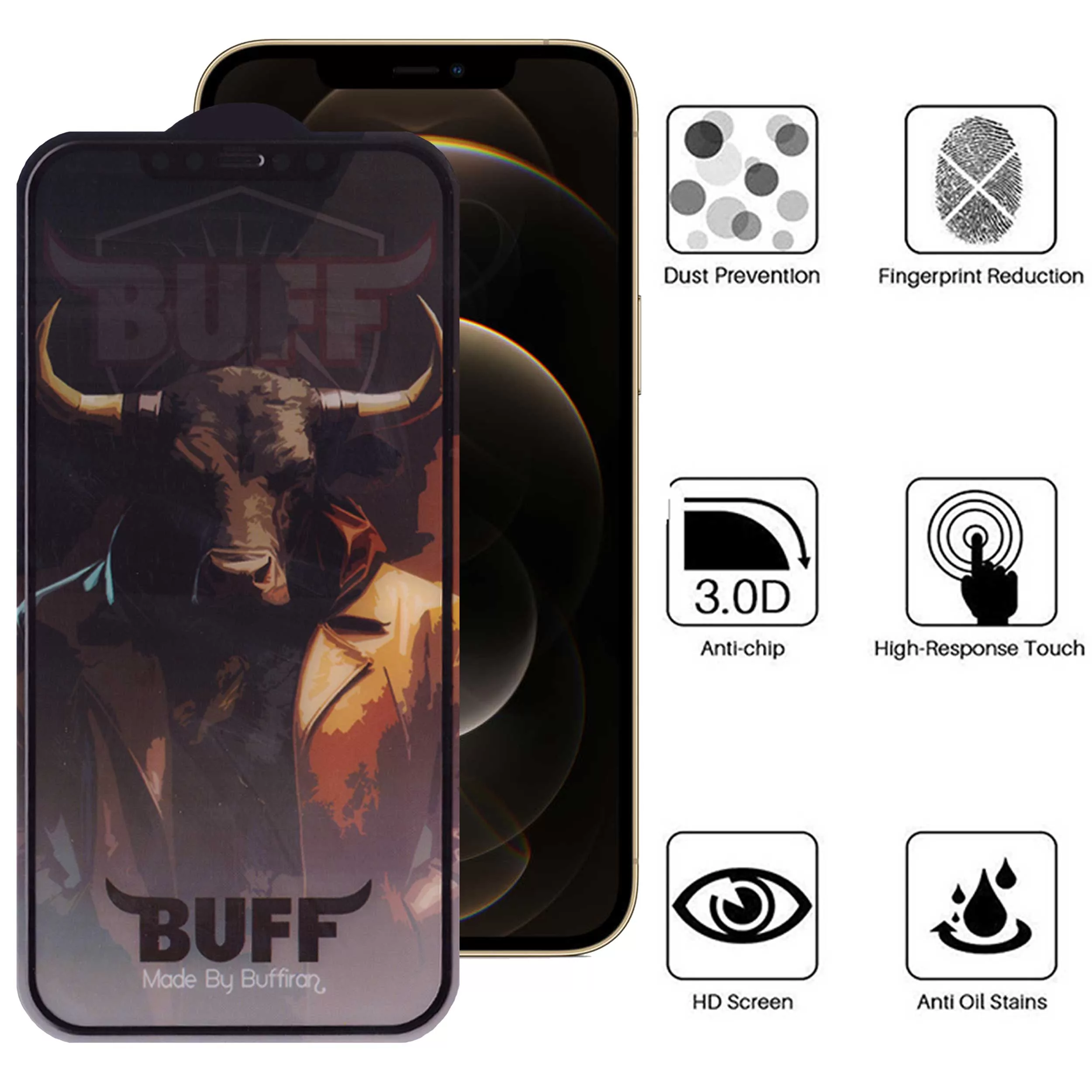 محافظ صفحه نمایش بوف مدل Crystal Pro مناسب برای گوشی موبایل اپل iPhone 12 Pro Max
