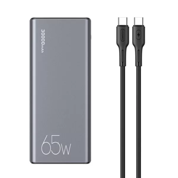 پاوربانک یوسمز مدل US-CD165 ظرفیت 30000 میلی آمپر ساعت به همراه کابل USB-C