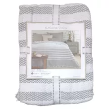 روتختی مادام کوکو مدل Sheryl Beyaz Gri تک نفره سایز 220×160 سانتی متر