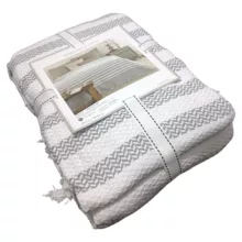 روتختی مادام کوکو مدل Sheryl Beyaz Gri دو نفره سایز 240×220 سانتی متر