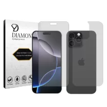 محافظ صفحه نمایش شفاف دیاموند مدل Tough مناسب برای گوشی موبایل اپل iPhone 16 Pro Max به همراه محافظ پشت گوشی