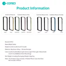 بامپر کوتتسی مدل 31248 مناسب برای گوشی موبایل اپل iPhone 15 Pro Max